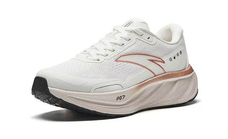 ANTA PG7 Women's Running Shoes | Max Cushioning Daily Trainer | White/Bronze