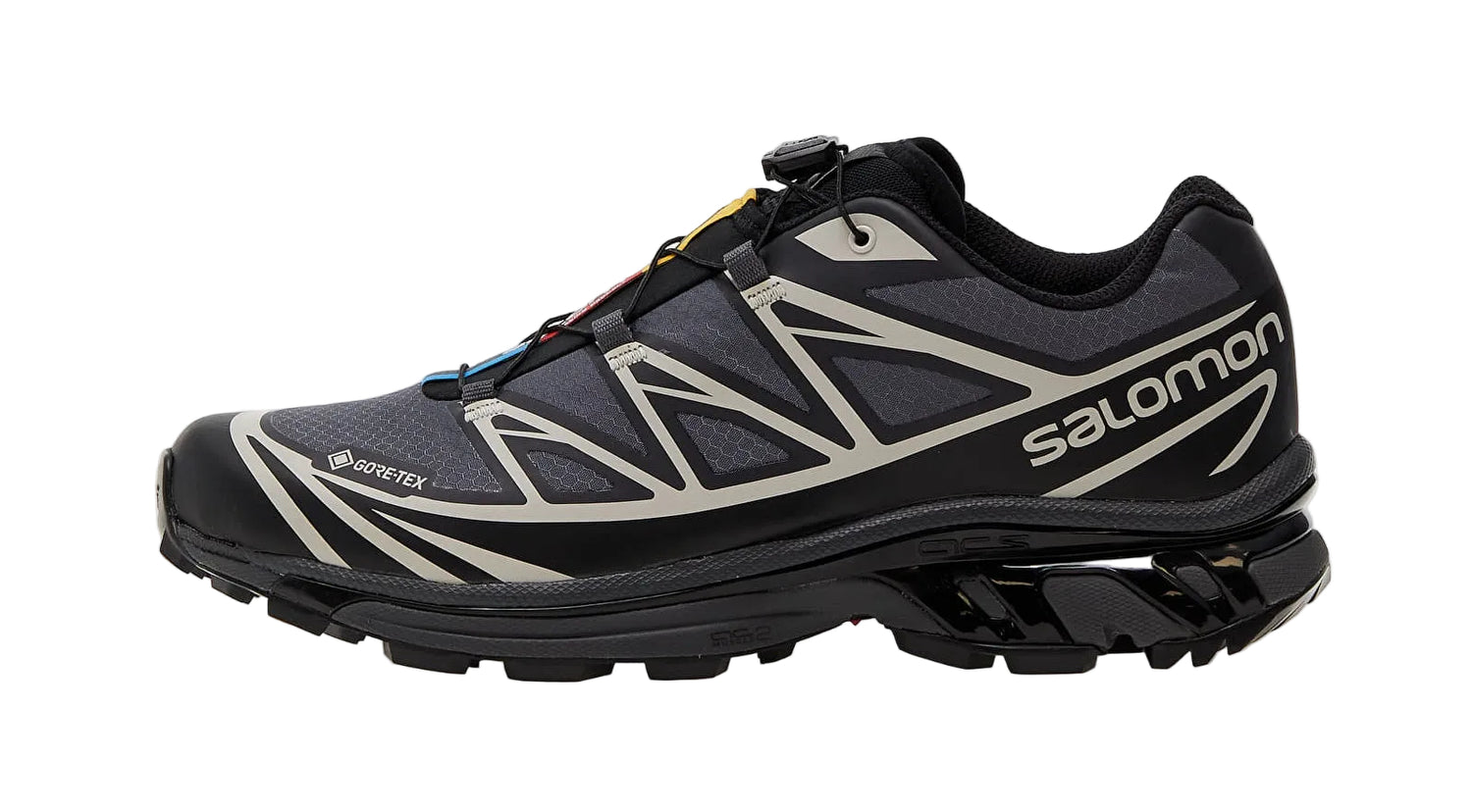 Salomon XT6 GTX Women's Trail Running Shoe Black Ebony Lunar Rock