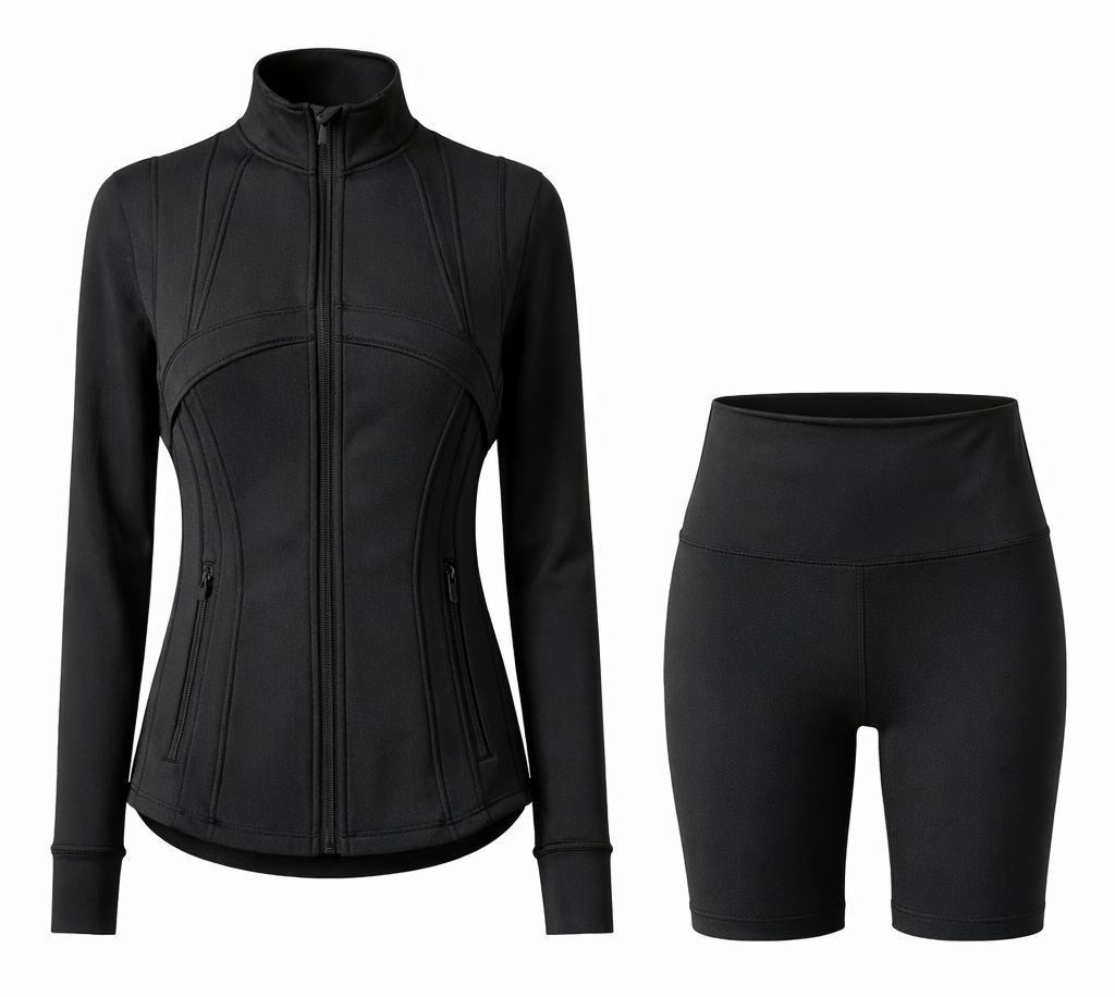 Contour Yoga Set | Sculpting Activewear Jacket & Shorts