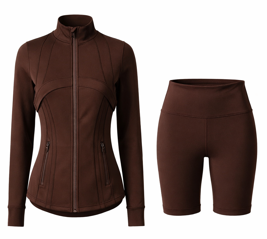 Contour Yoga Set | Sculpting Activewear Jacket & Shorts