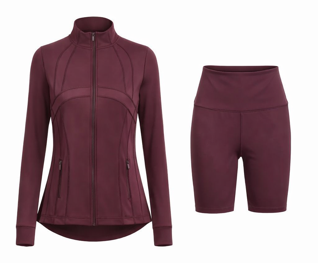 Contour Yoga Set | Sculpting Activewear Jacket & Shorts