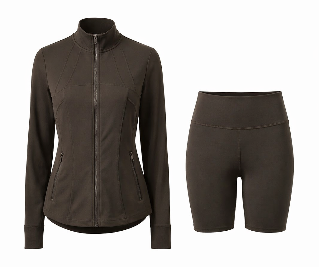 Contour Yoga Set | Sculpting Activewear Jacket & Shorts