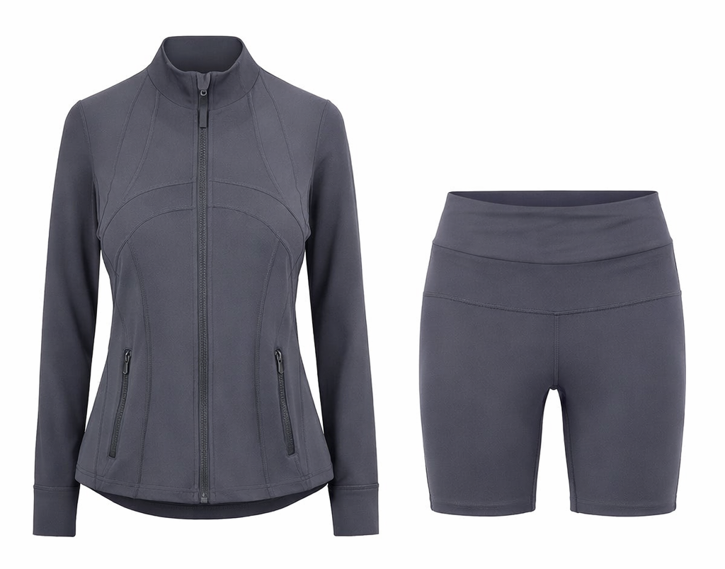 Contour Yoga Set | Sculpting Activewear Jacket & Shorts
