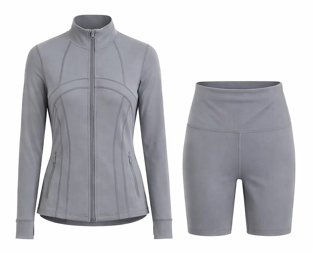 Contour Yoga Set | Sculpting Activewear Jacket & Shorts