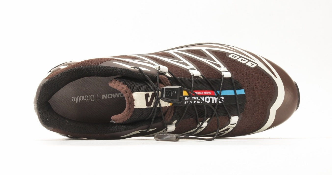 Salomon XT6 Men's Trail Running Shoe in Black Coffee French Roast Vanilla Ice