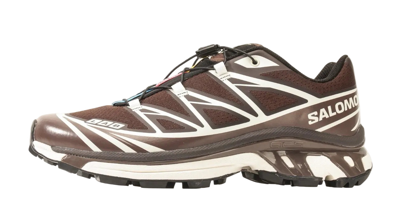 Salomon XT6 Women's Trail Running Shoe in Black Coffee French Roast Vanilla Ice