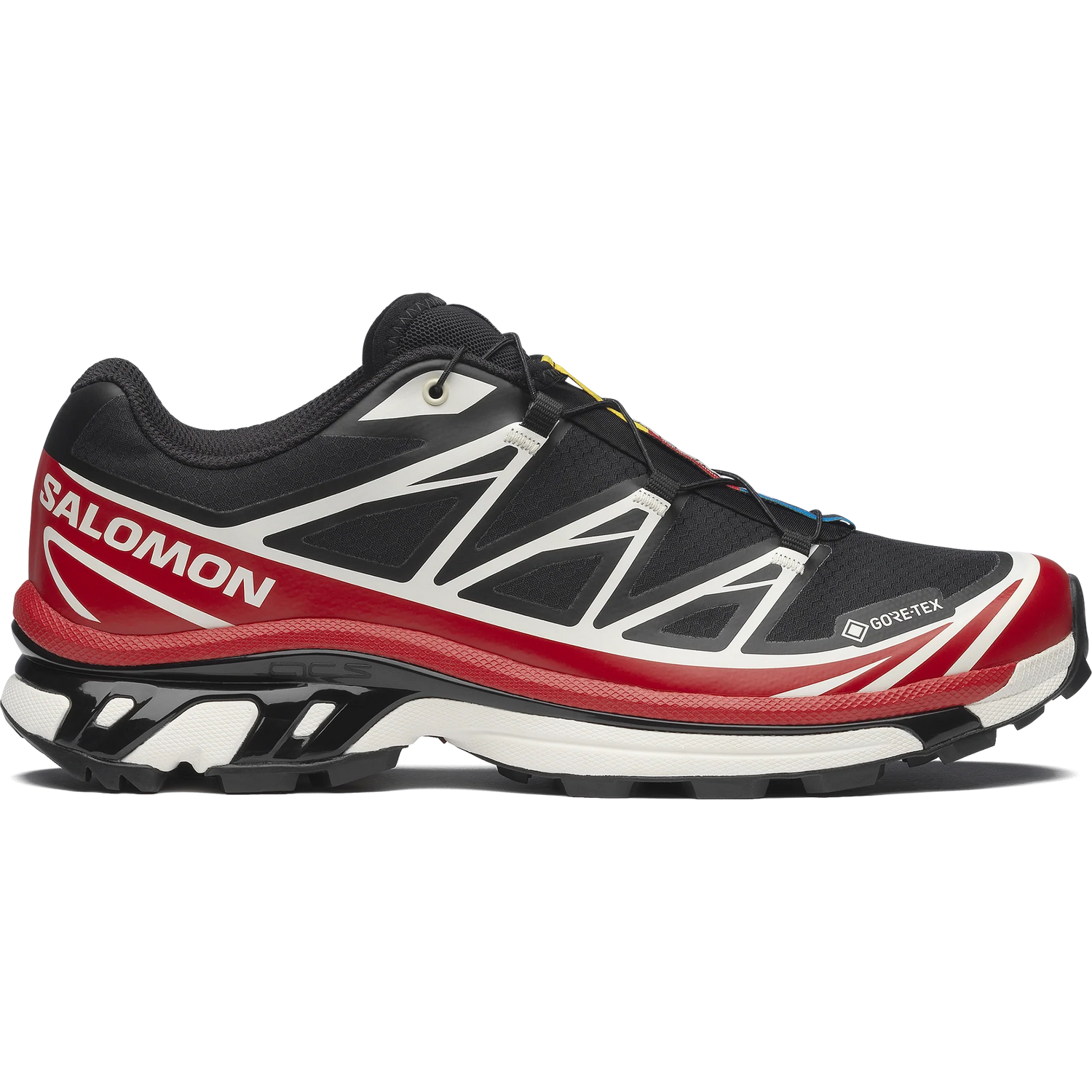 Salomon XT6 GTX Women's Trail Running Shoe Black Flame Scarlet Vanilla Ice