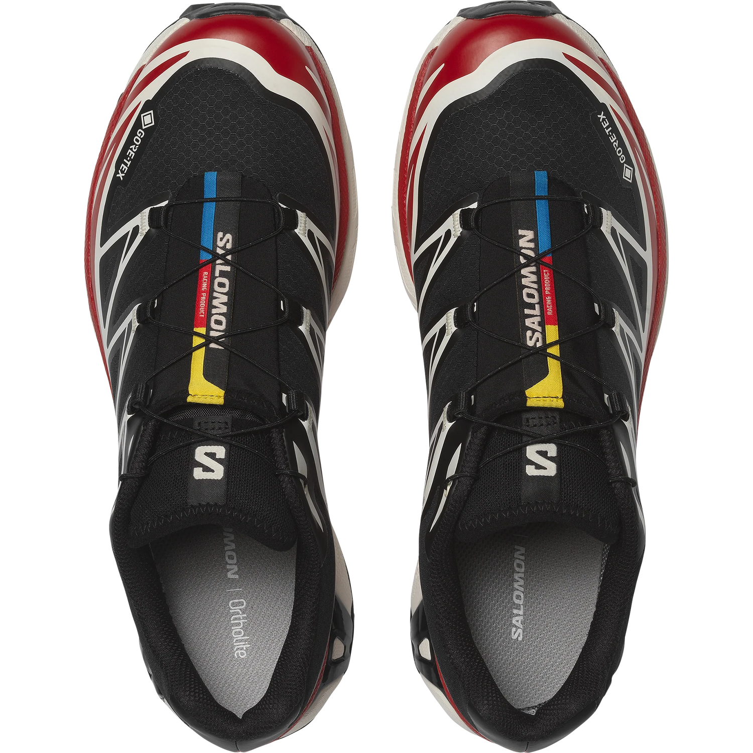 Salomon XT6 GTX Women's Trail Running Shoe Black Flame Scarlet Vanilla Ice