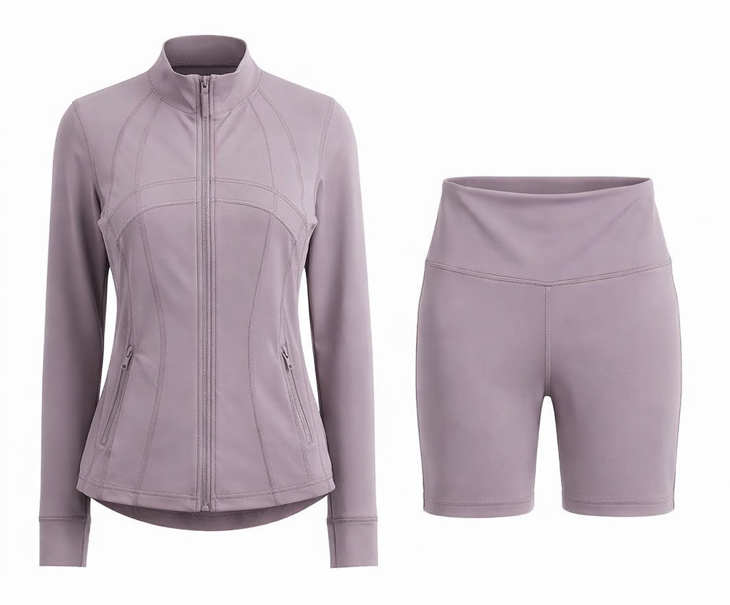 Contour Yoga Set | Sculpting Activewear Jacket & Shorts