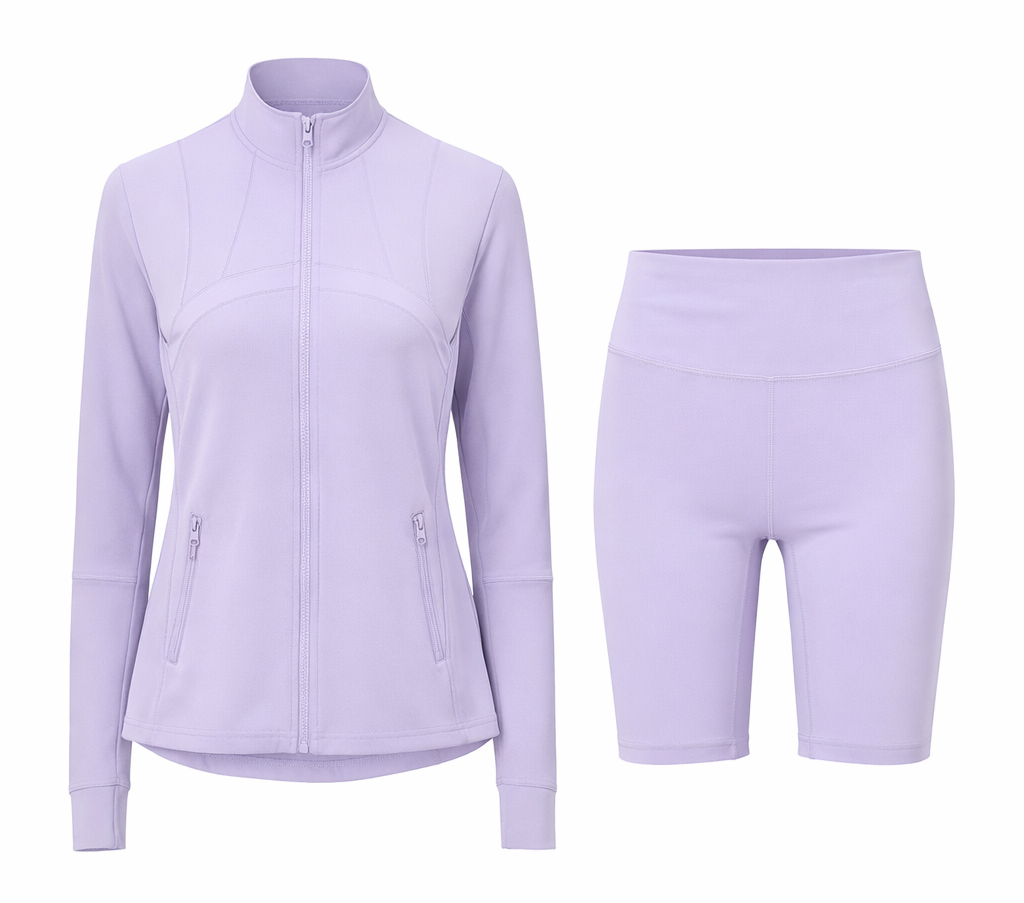 Contour Yoga Set | Sculpting Activewear Jacket & Shorts
