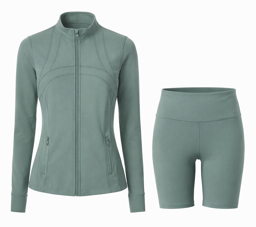 Contour Yoga Set | Sculpting Activewear Jacket & Shorts