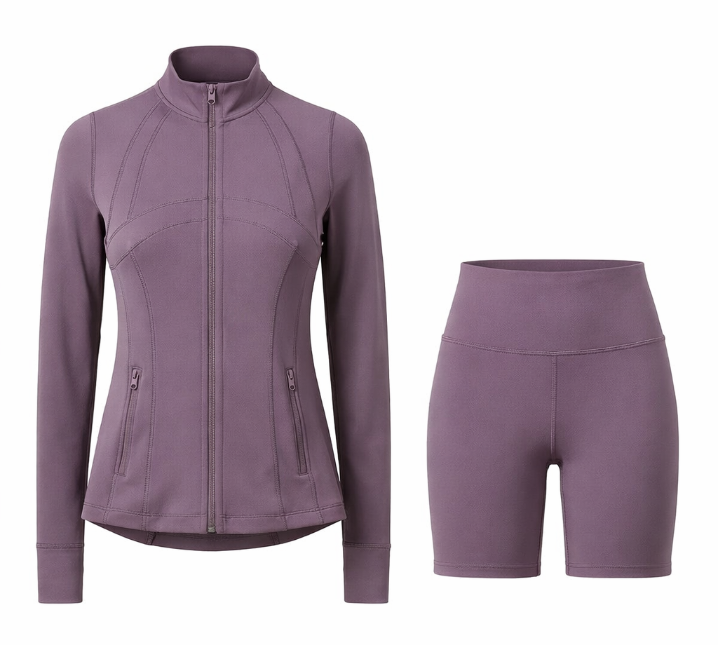 Contour Yoga Set | Sculpting Activewear Jacket & Shorts