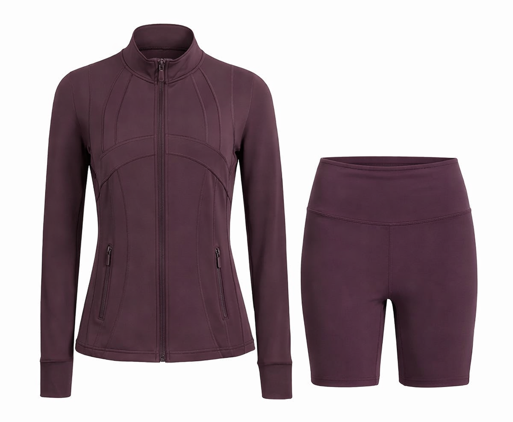Contour Yoga Set | Sculpting Activewear Jacket & Shorts