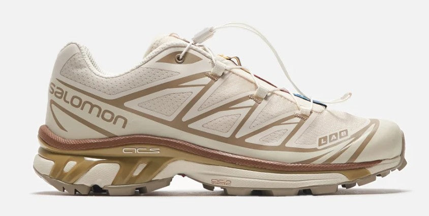Salomon XT6 Women's Trail Running Shoe in Turtledove Vintage Kaki Kelp