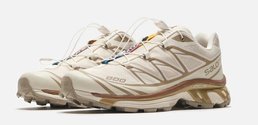 Salomon XT6 Women's Trail Running Shoe in Turtledove Vintage Kaki Kelp