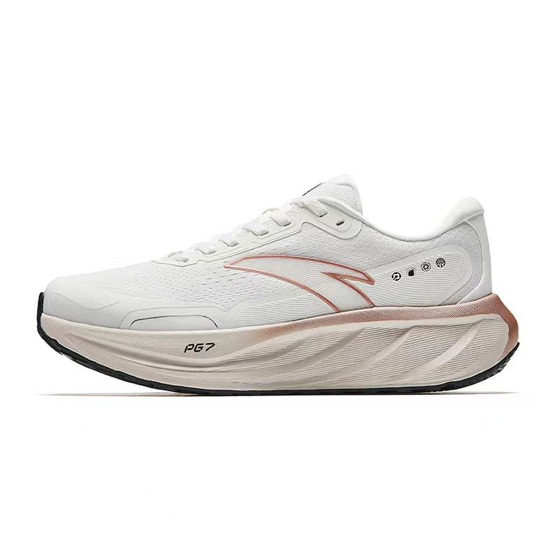 ANTA PG7 Women's Running Shoes | Max Cushioning Daily Trainer | White/Bronze