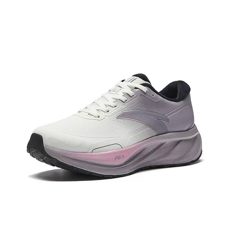 ANTA PG7 Women's Running Shoes | Max Cushioning Daily Trainer | White/Lilac