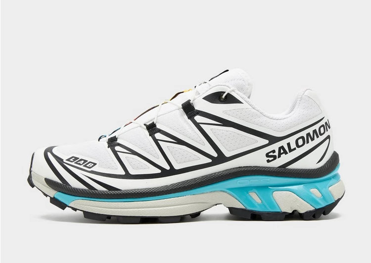 Salomon XT6 GTX Women's Trail Running Shoe Black White and Blue Curacao