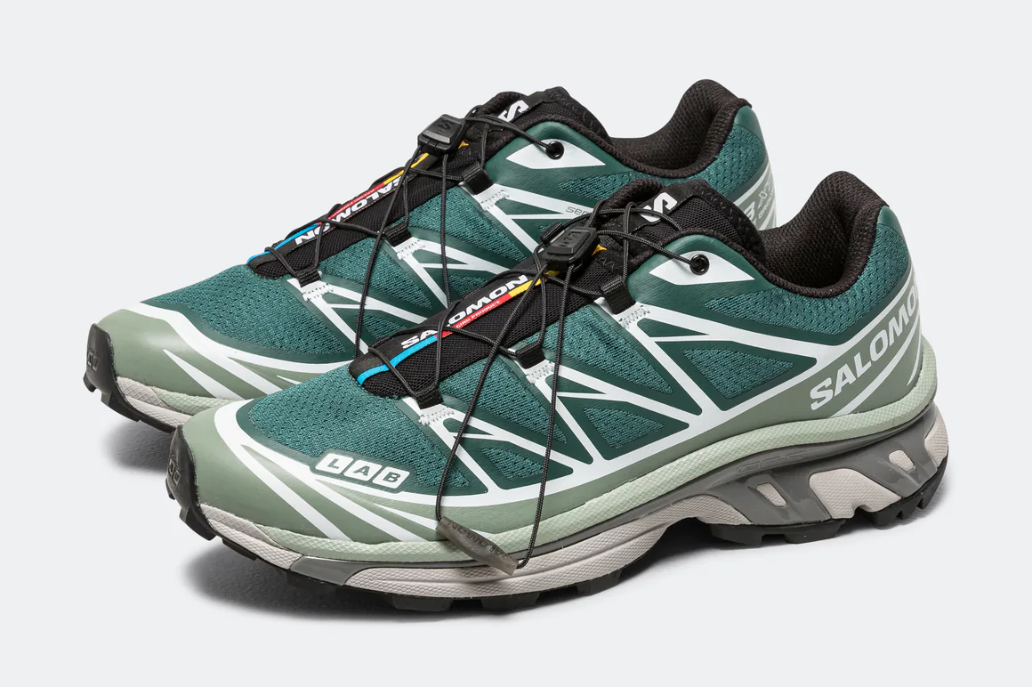 Salomon XT6 Men's Trail Running Shoe in Green Gables