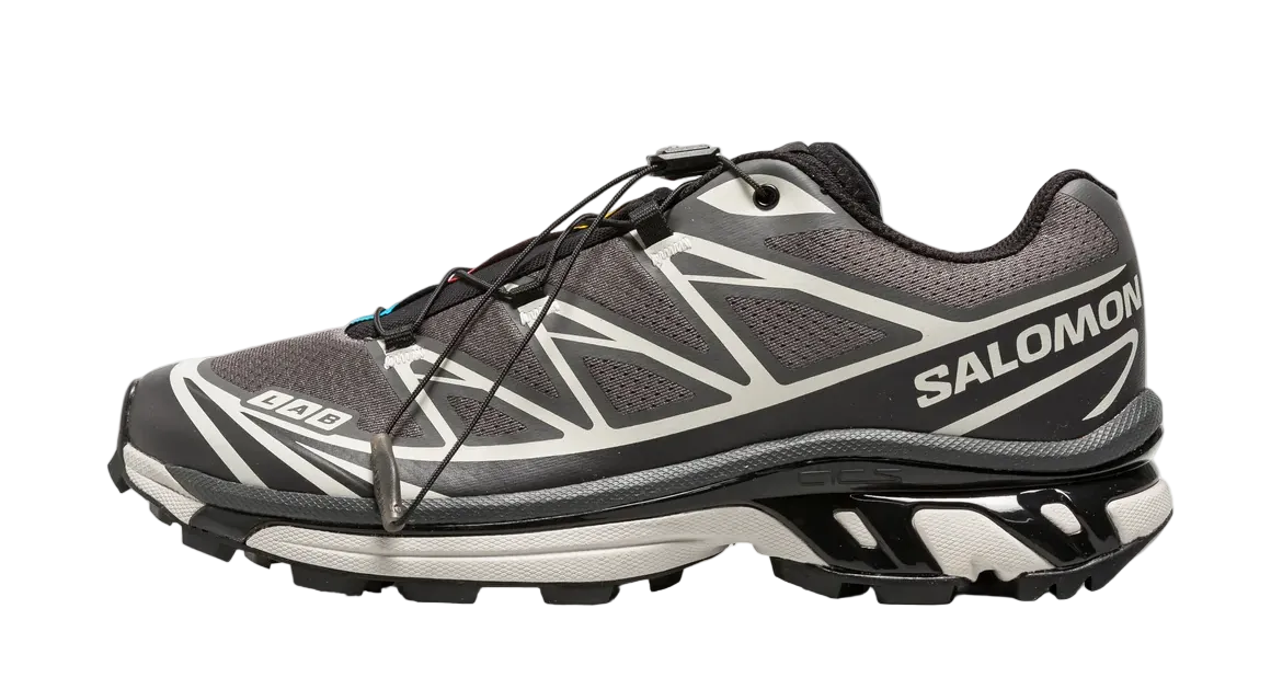 Salomon XT6 Men's Trail Running Shoe in Black Asphalt-Castlerock