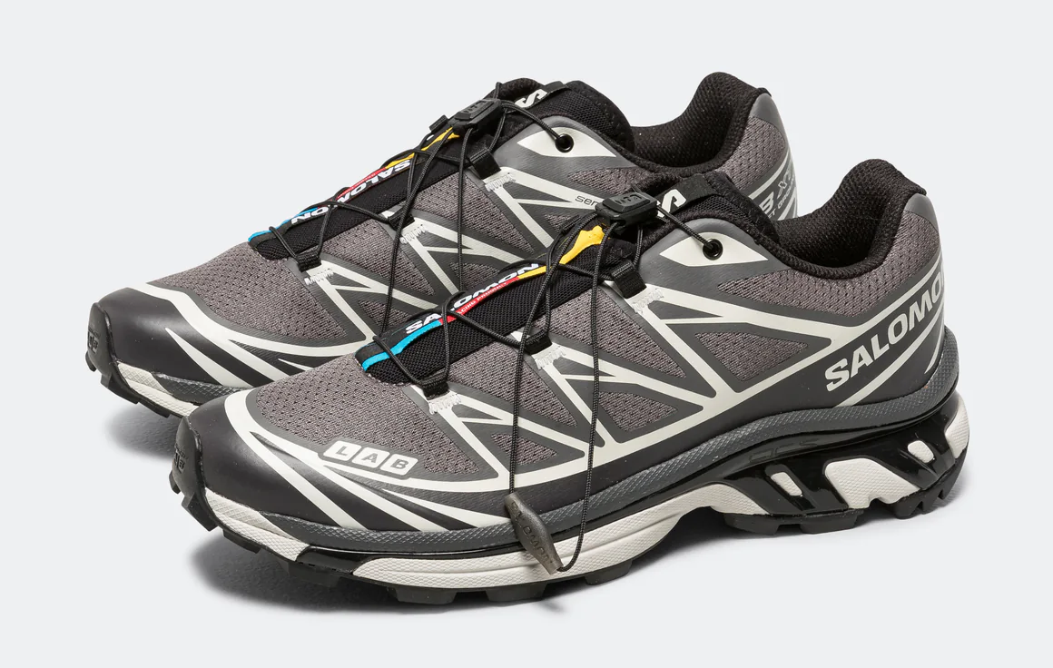 Salomon XT6 Men's Trail Running Shoe in Black Asphalt-Castlerock