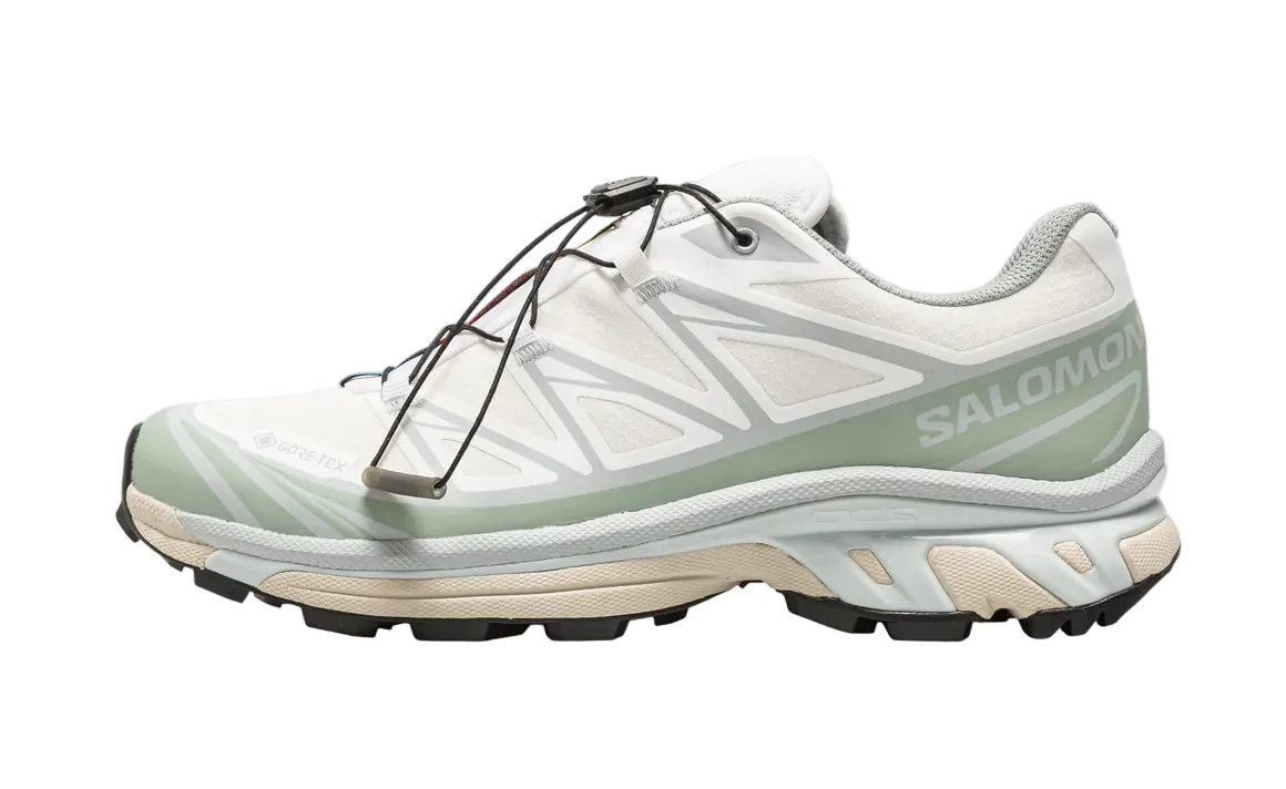 Salomon XT-6 GORE-Tex Women's Trail Running Shoe in White Green Milieu-Ice Flow